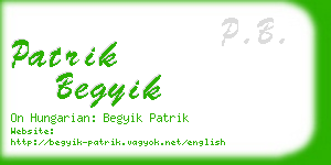 patrik begyik business card